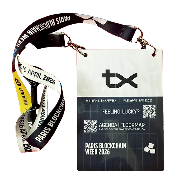 badge for the Paris Blockchain Week