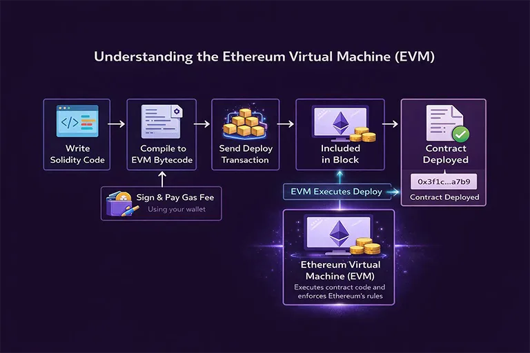 Detailed technical flowchart of the Ethereum Virtual Machine (EVM) execution process
