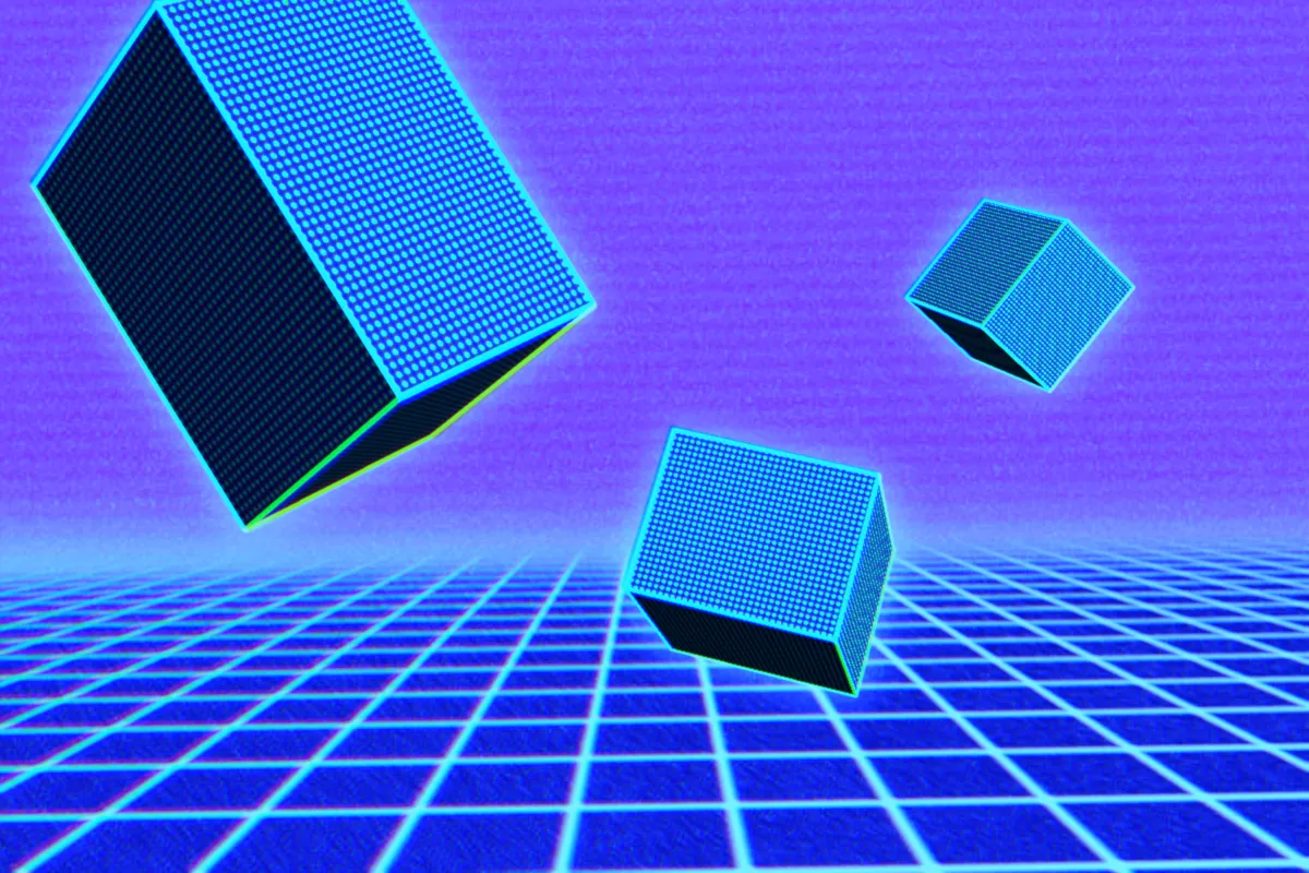 Abstract representation of decentralized data nodes in a blockchain network