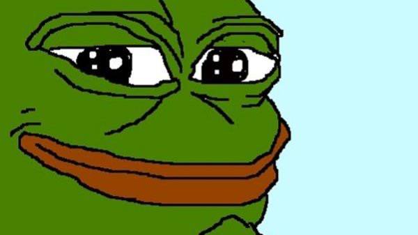 Close-up of the original Pepe the Frog illustration by Matt Furie