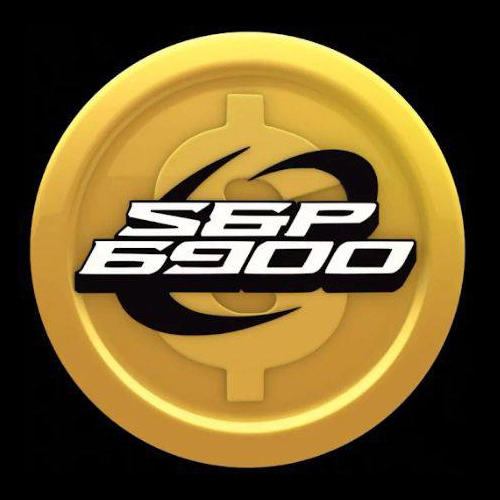 3D gold coin featuring the SPX6900 logo on a solid black background