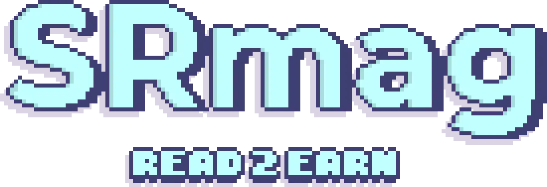 Pixel art SRmag Read 2 Earn logo.